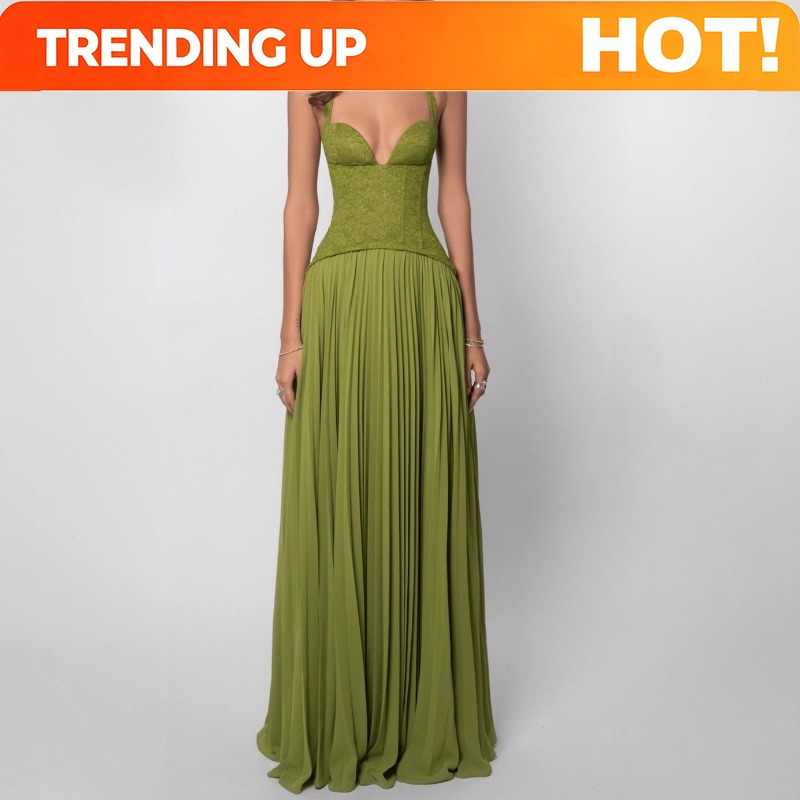 Maxi Dress Halter - 섹시한 로우컷 홀터 맥시 드레스 여성용