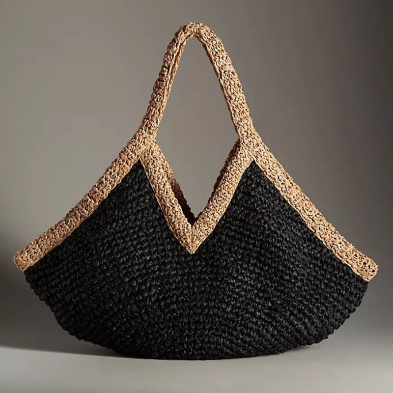 Crochet Bag Raffia - 여름 신상 핸드메이드 핸드백 대용량 비치