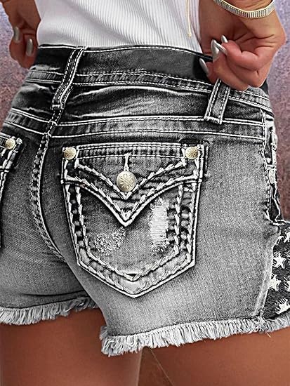 【HME】청바지 |   이 하이웨이스트 데님 팬츠로 당 - Shorts Denim Frayed 리뷰 및 가격