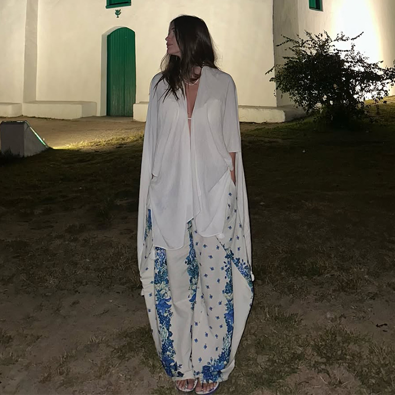 섹시 프린트 베스트 트라우저 여성 수트 민소매 슬립탑  - Romper Floral Print 리뷰 및 가격
