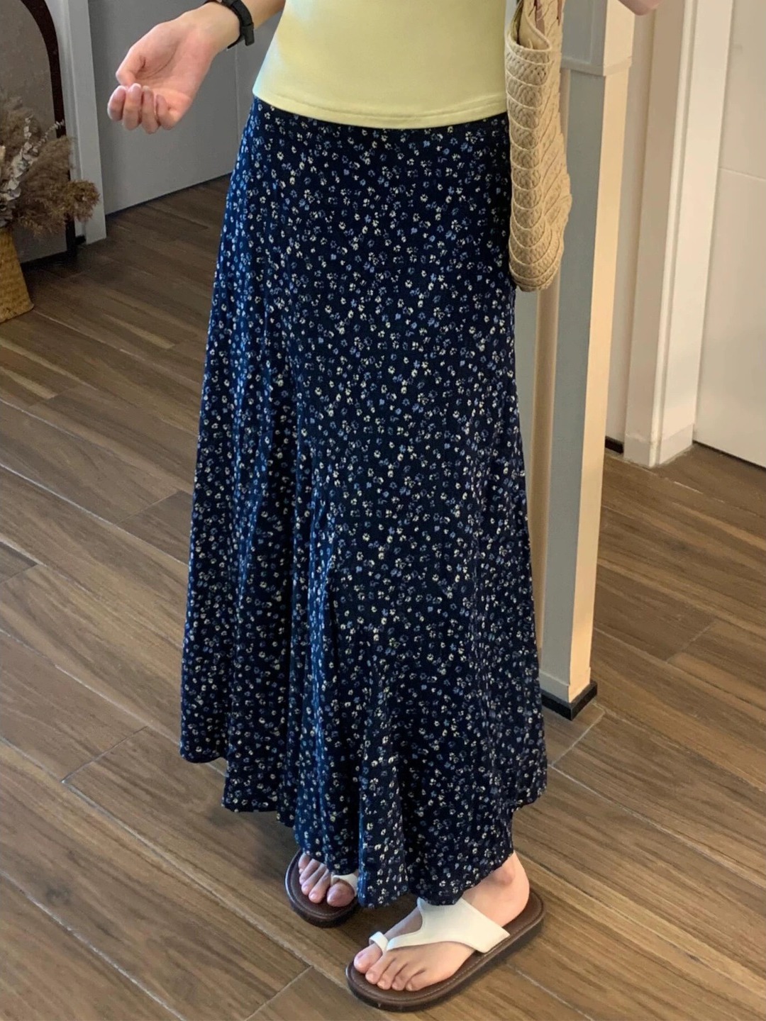 플러스 사이즈 꽃무늬 프린트 A라인 미디 스커트 하이  - Midi Skirt Floral 리뷰 및 가격
