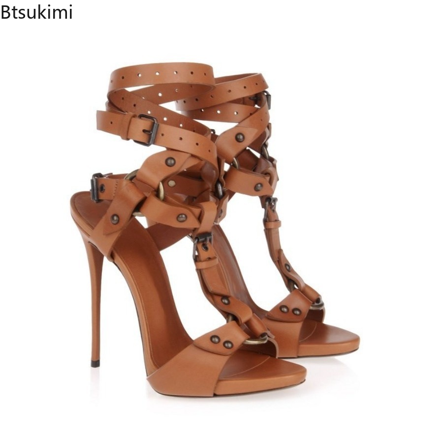 섹시한 원형 크로스 스트랩 글래디에이터 샌들 스틸레토  - Sandal Strappy Heeled 리뷰 및 가격