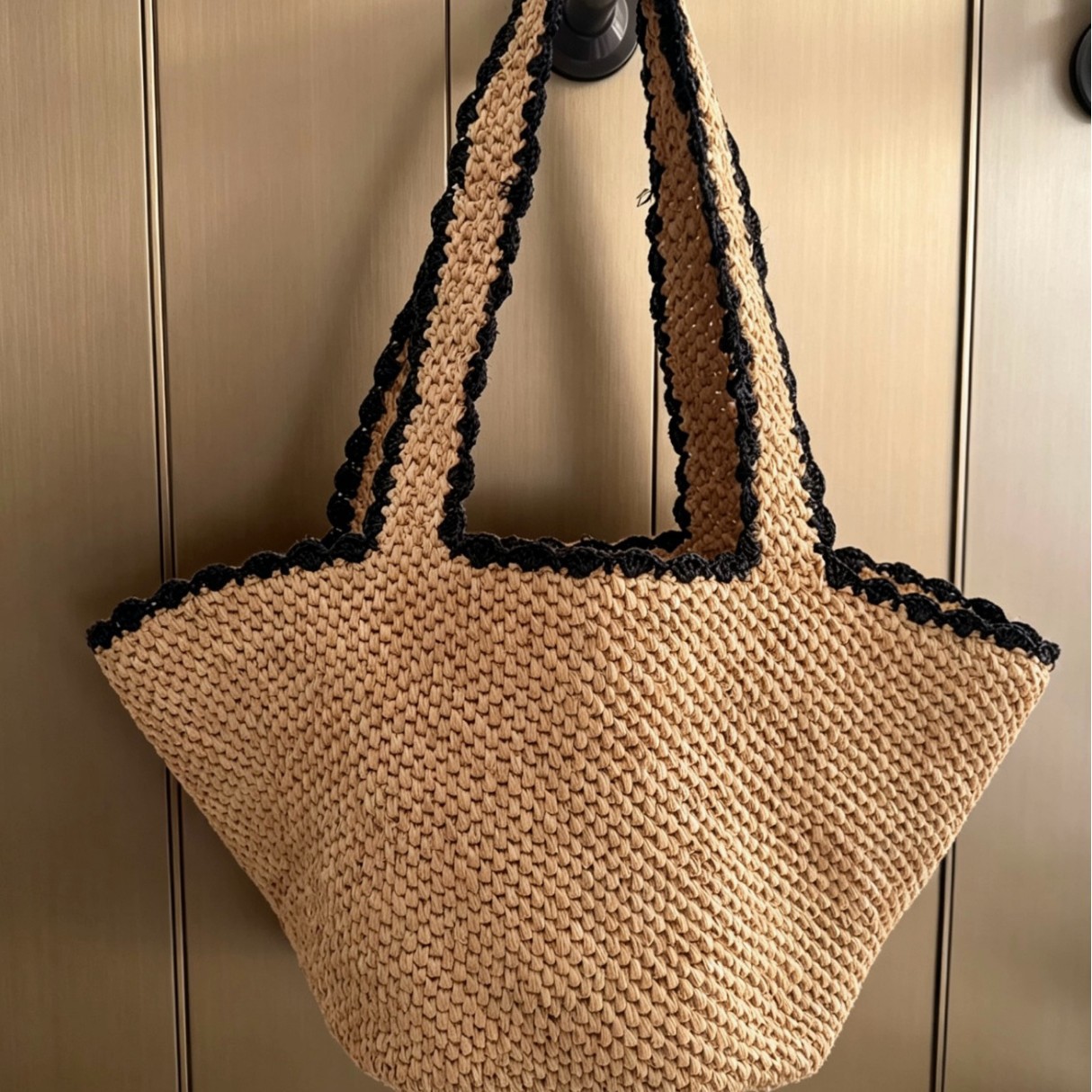 새로운 라피아 리본 크로셰 손으로 짠 휴가용 비치 여성 - Crochet Bag Raffia 리뷰 및 가격