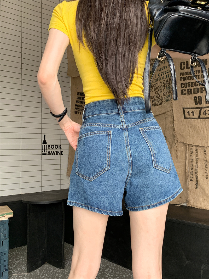 여성용 파란색 데님 반바지, 여름용, 한국 스타일, 워 - Shorts Denim Frayed 리뷰 및 가격