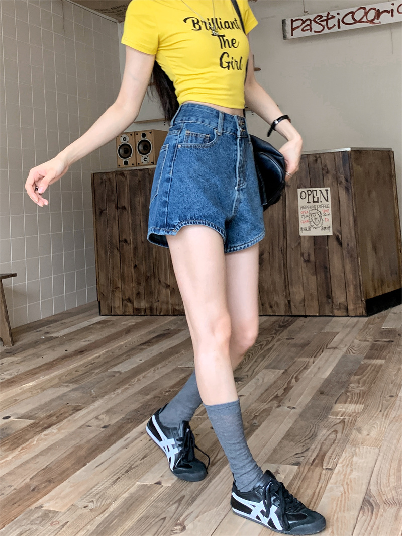 여성용 파란색 데님 반바지, 여름용, 한국 스타일, 워 - Shorts Denim Frayed 리뷰 및 가격