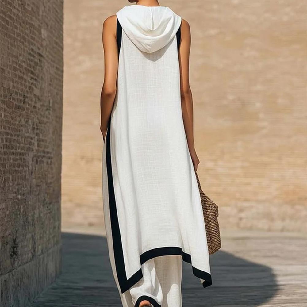 여성 컬러 블록 코튼 린넨 투피스 의상 비대칭 밑단 모 - Linen Pant Wide 리뷰 및 가격