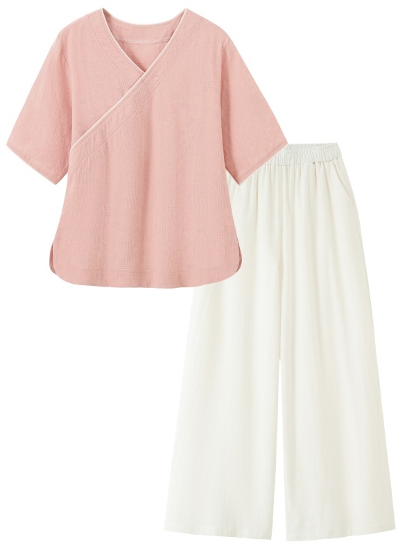 새로운 중국 스타일 예술적인 레트로 코튼 린넨 반팔 상 - Linen Pant Wide 리뷰 및 가격